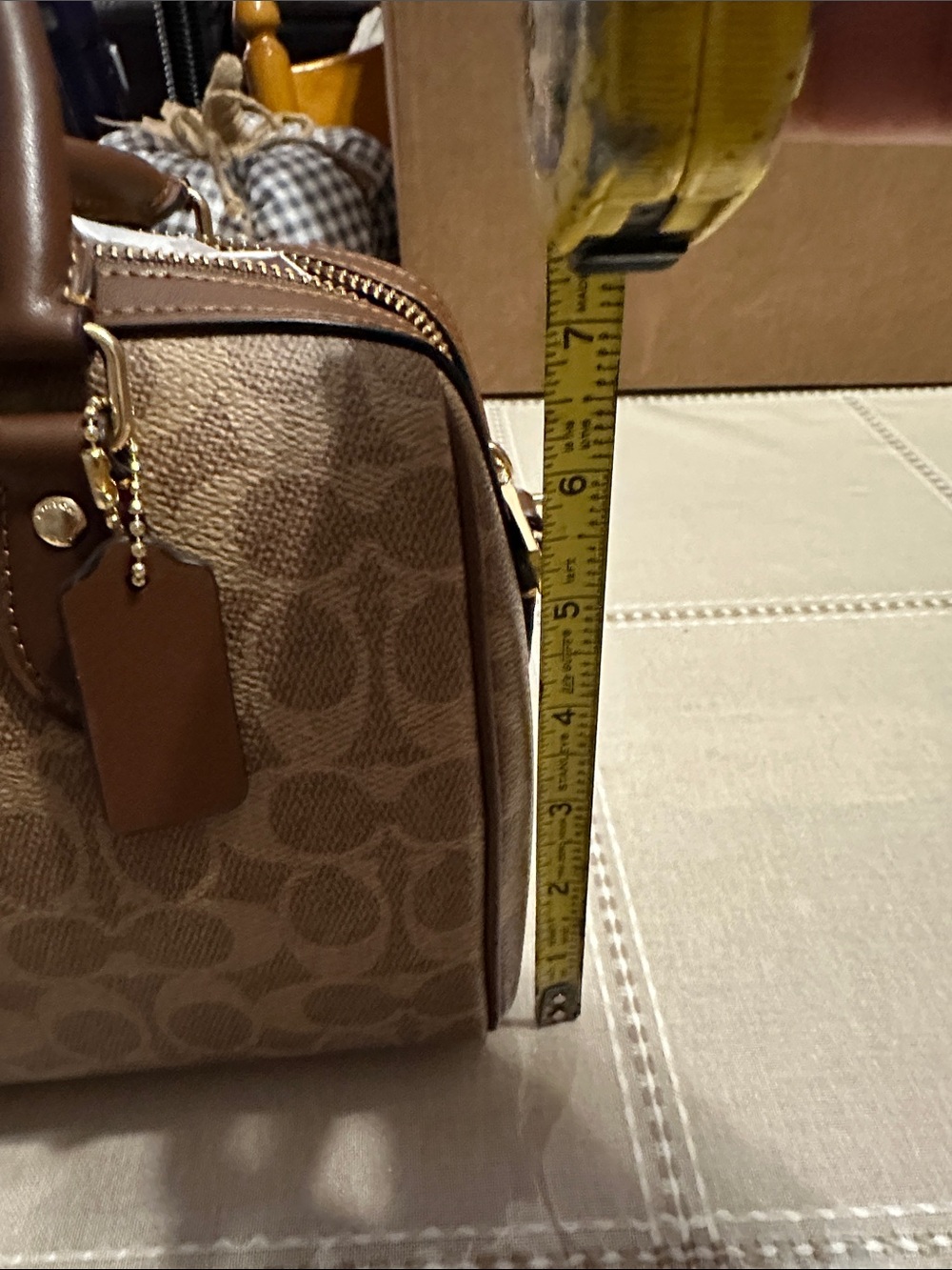 Coach Brown Signature Canvas Satchel with Gold Hardware - Picture 8 of 9